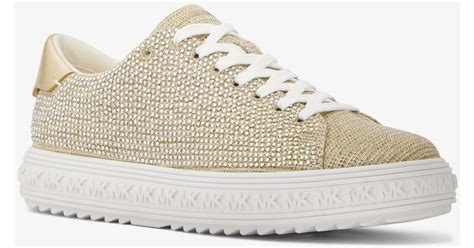 michael kors white glitter sneakers|michael kors embellished sneakers.